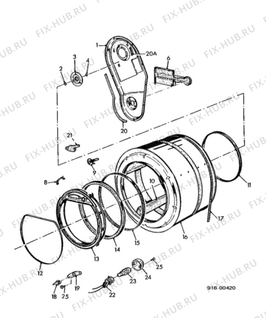 Взрыв-схема стиральной машины Zanussi Z700CDE - Схема узла Drum